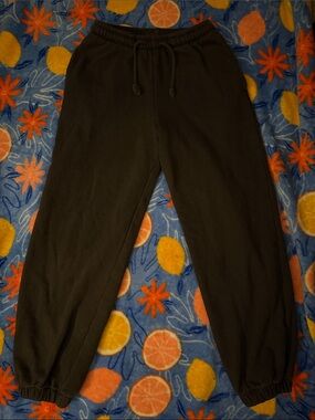 AE Charcoal High-Waisted Baggiest Fleece Jogger